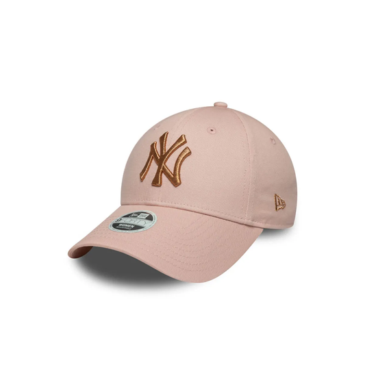 New York Yankees MLB Metallic 9FORTY Ajustable Rosada Women New Era