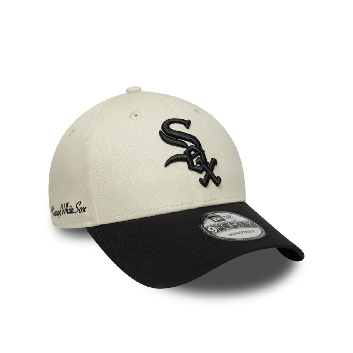 Chicago White Sox MLB Side Script 9FORTY Ajustable Beige Unisex New Era