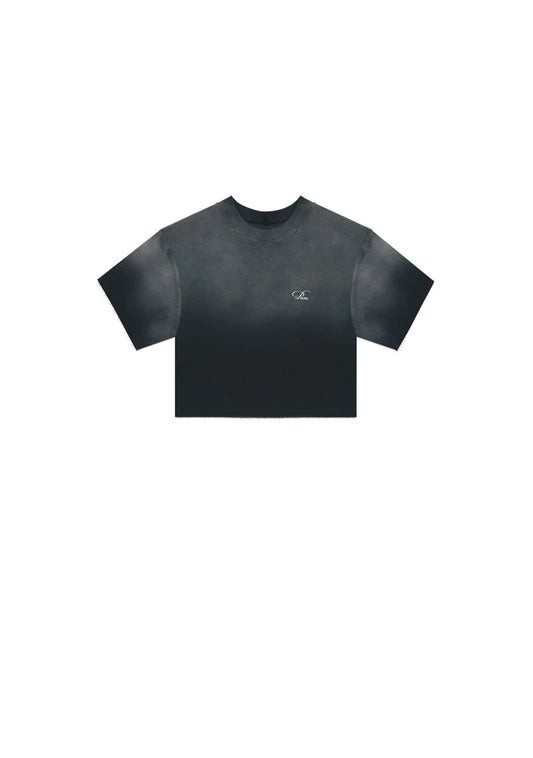 MONCLAIR WASHED BLACK CROP TOP