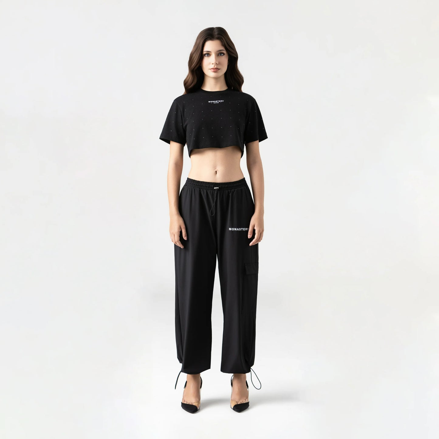 SORA CROP TOP BLACK MONASTERY