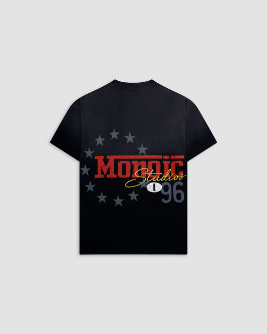 Camiseta Oversized Fit Monza Negro Desgastado MONOIC