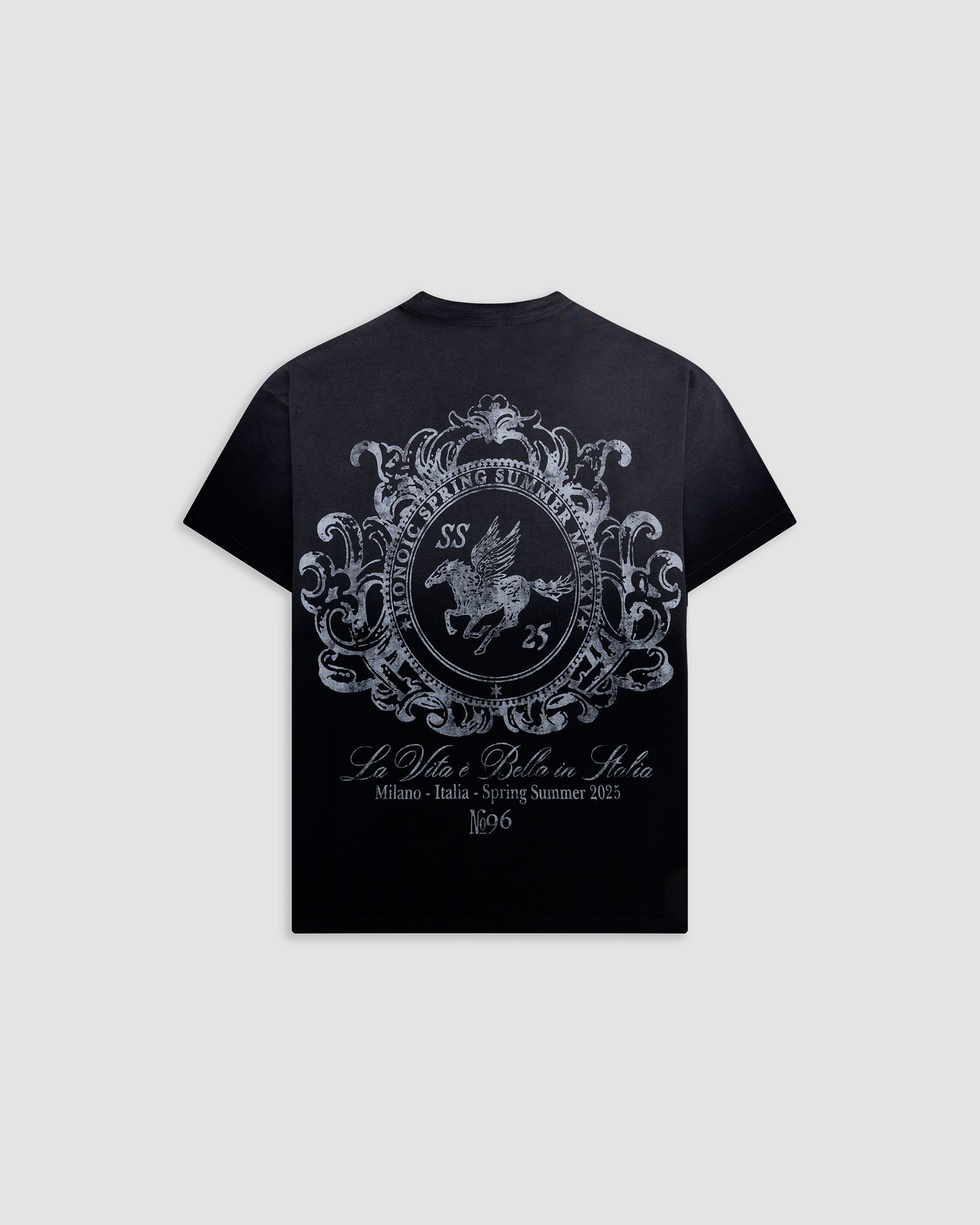 Camiseta Oversized Cavallo Negro Desgastado MONOIC
