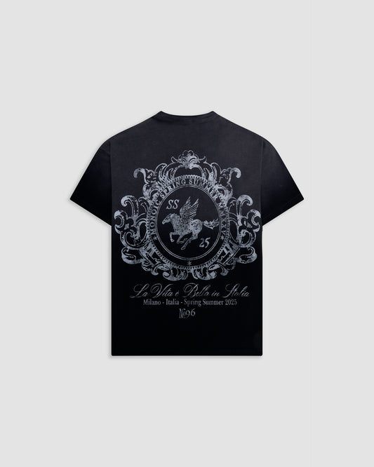Camiseta Oversized Cavallo Negro Desgastado MONOIC