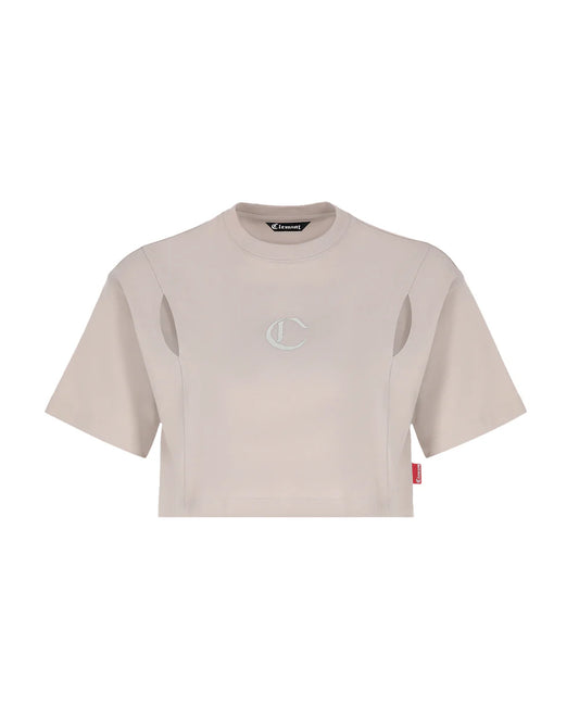 ILLUMINAZIONE CROP TOP OVERSIZE SILVER CLEMONT