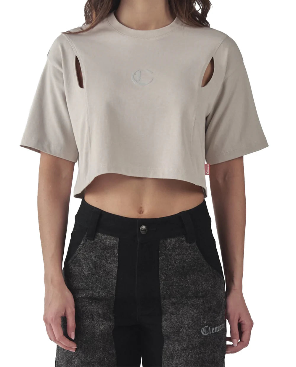 ILLUMINAZIONE CROP TOP OVERSIZE SILVER CLEMONT