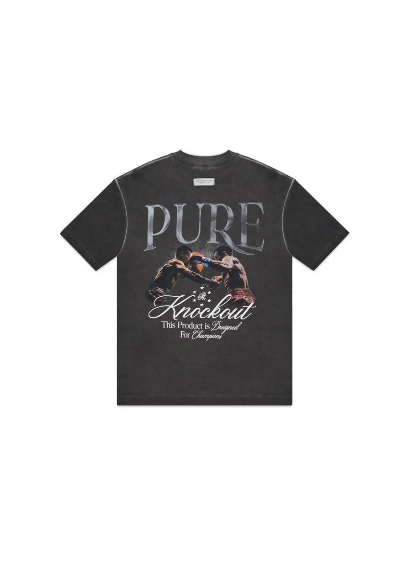 CAMISETA OVERSIZE KNOCKOUT BLACK FIGTH NEGRA LAVADA