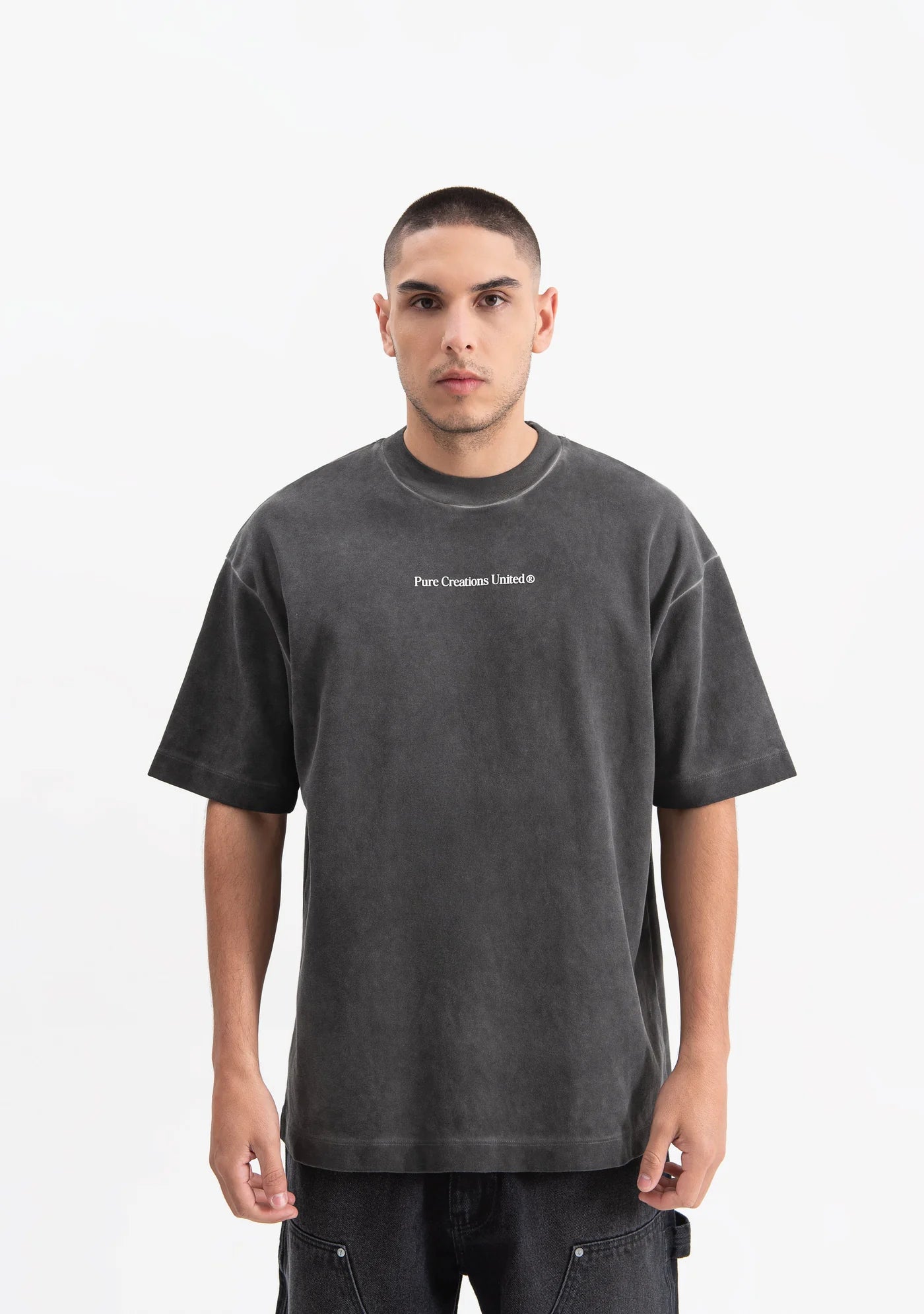 CAMISETA OVERSIZE KNOCKOUT BLACK FIGTH NEGRA LAVADA