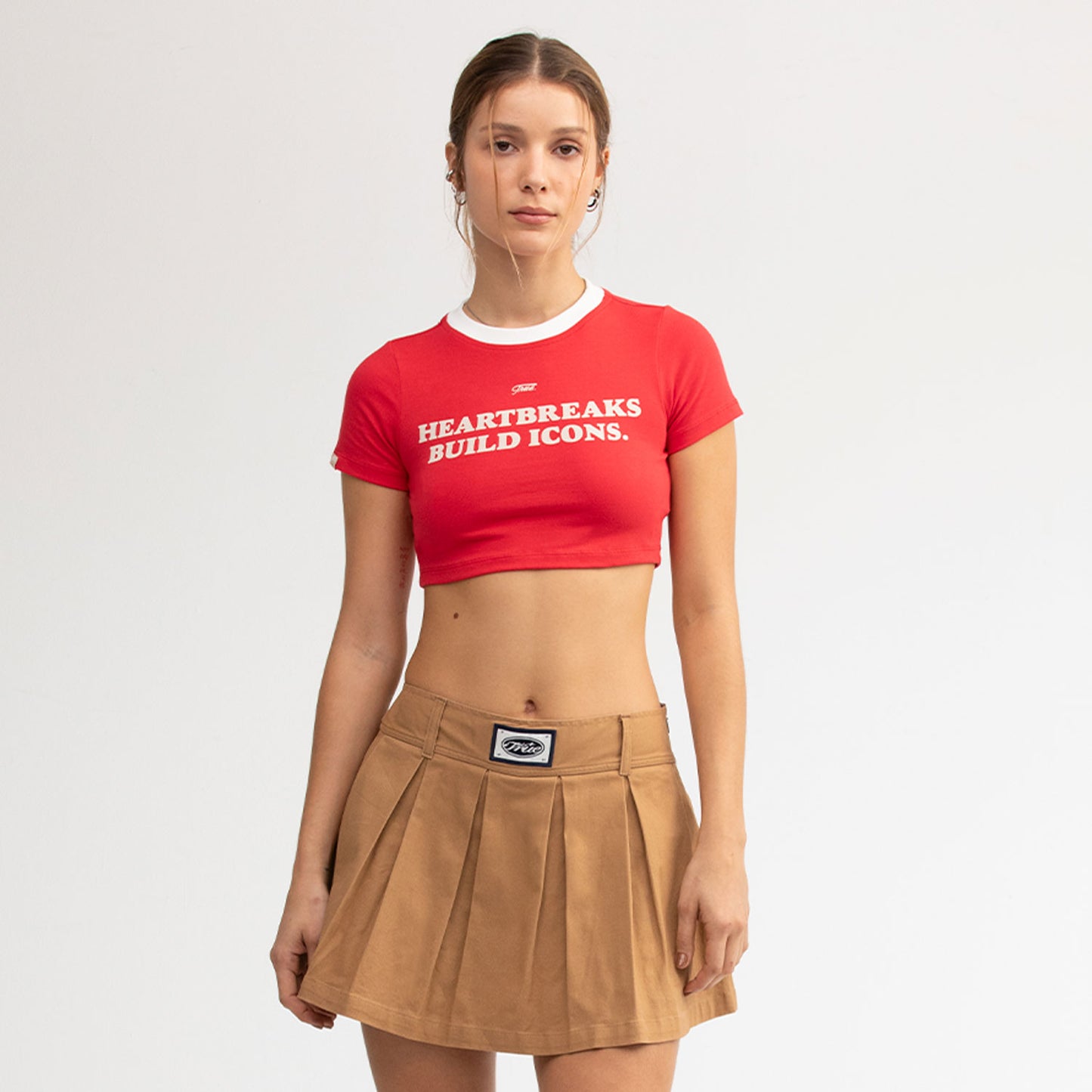 ICONS CROPPED SLIM TEE RED