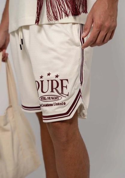 STILL HUNGRY BURGUNDY KNITTED SHORTS