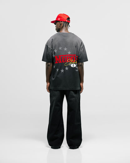 Camiseta Oversized Fit Monza Negro Desgastado MONOIC