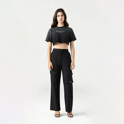 TESSIE CROP TOP BLACK MONASTERY