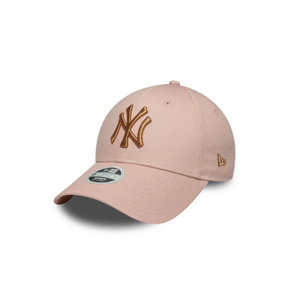 New York Yankees MLB Metallic 9FORTY Ajustable Rosada Women New Era