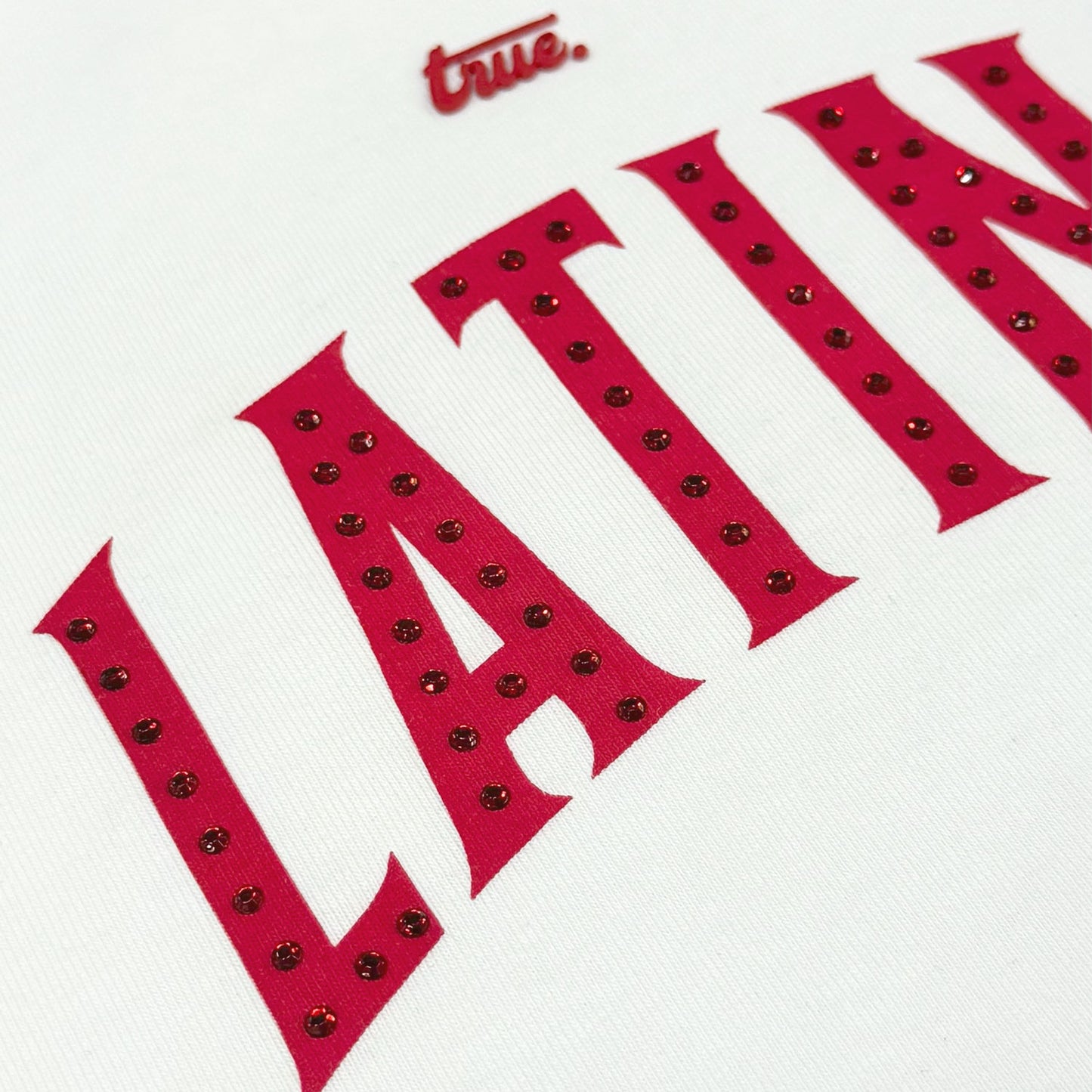 LATINA BABY TEE WHITE TRUE