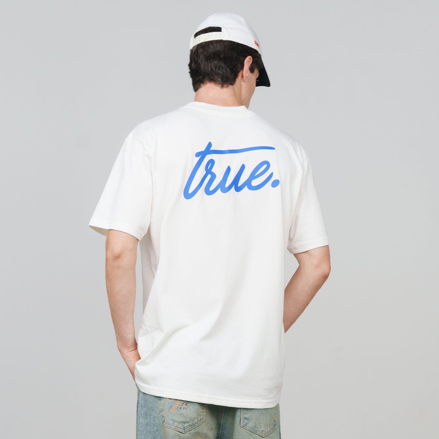 Cursive Logo T-Shirt Cream True