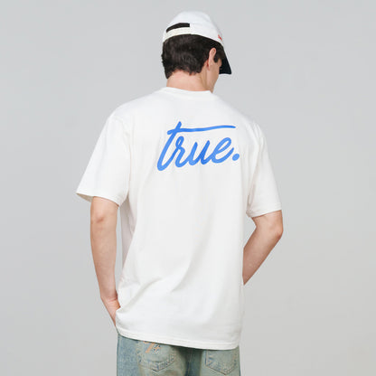 Cursive Logo T-Shirt Cream True