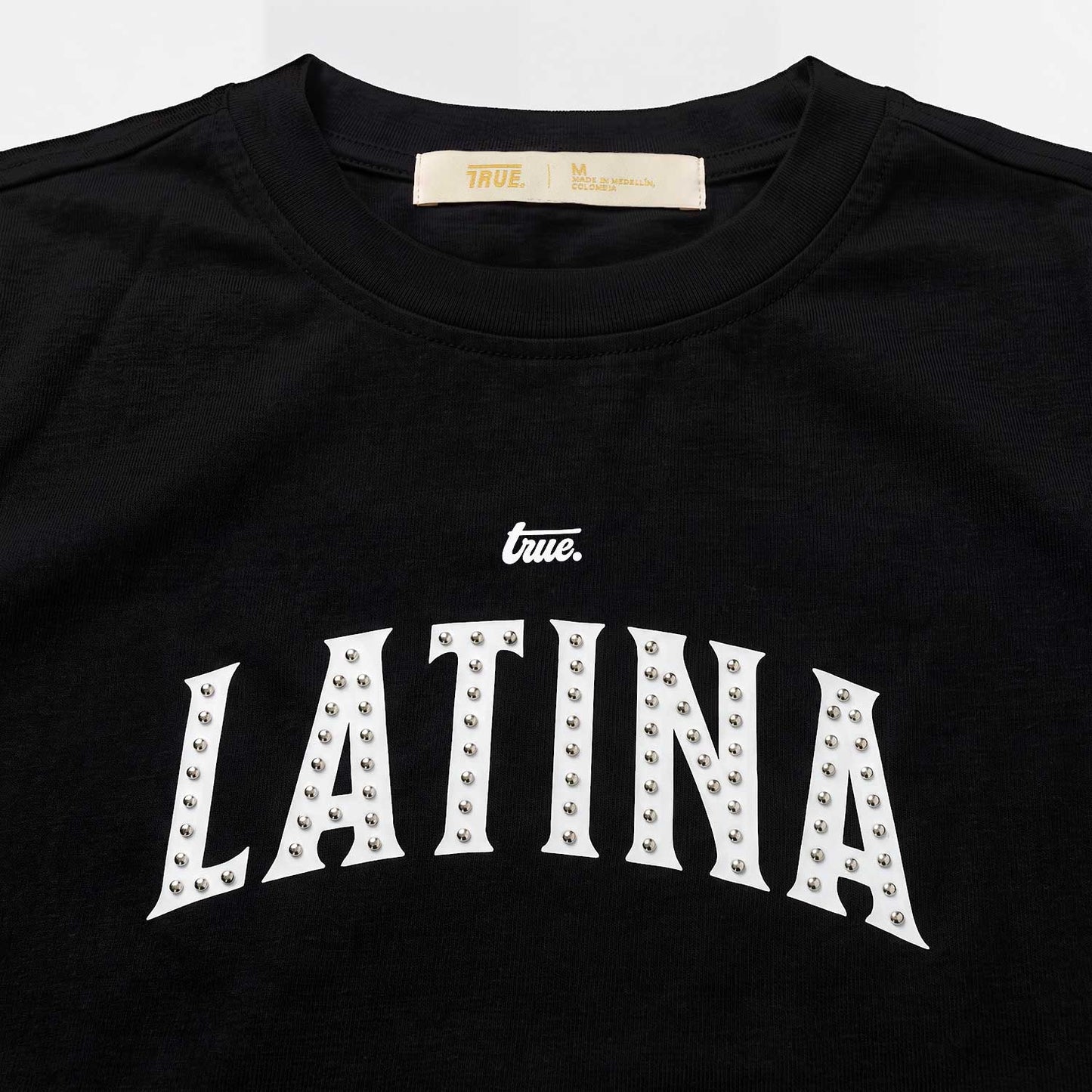 LATINA BABY TEE BLACK TRUE
