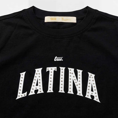 LATINA BABY TEE BLACK TRUE