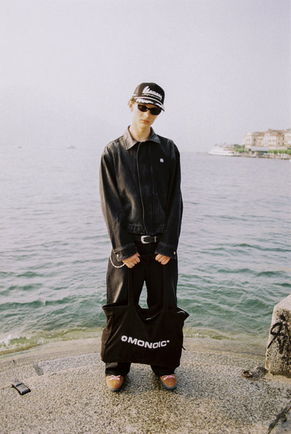 Tote Bag Gamuza Negro Oscuro MONOIC