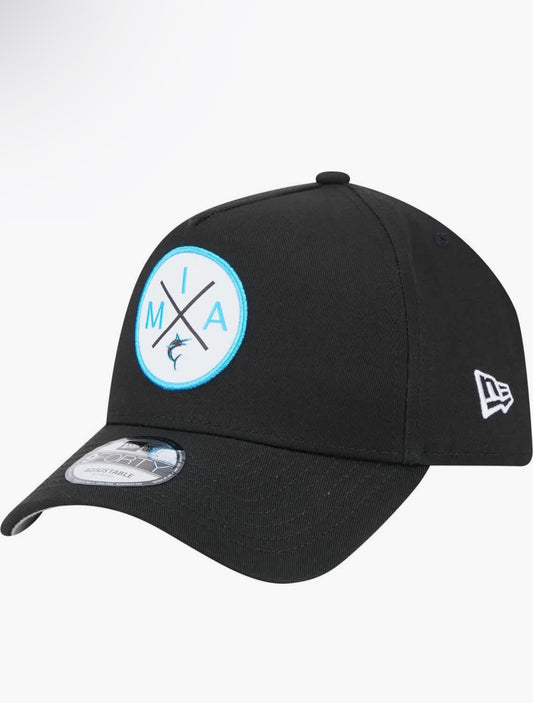 NEW ERA BLACK MIAMI MARLINS 9 FORTY A-FRAME