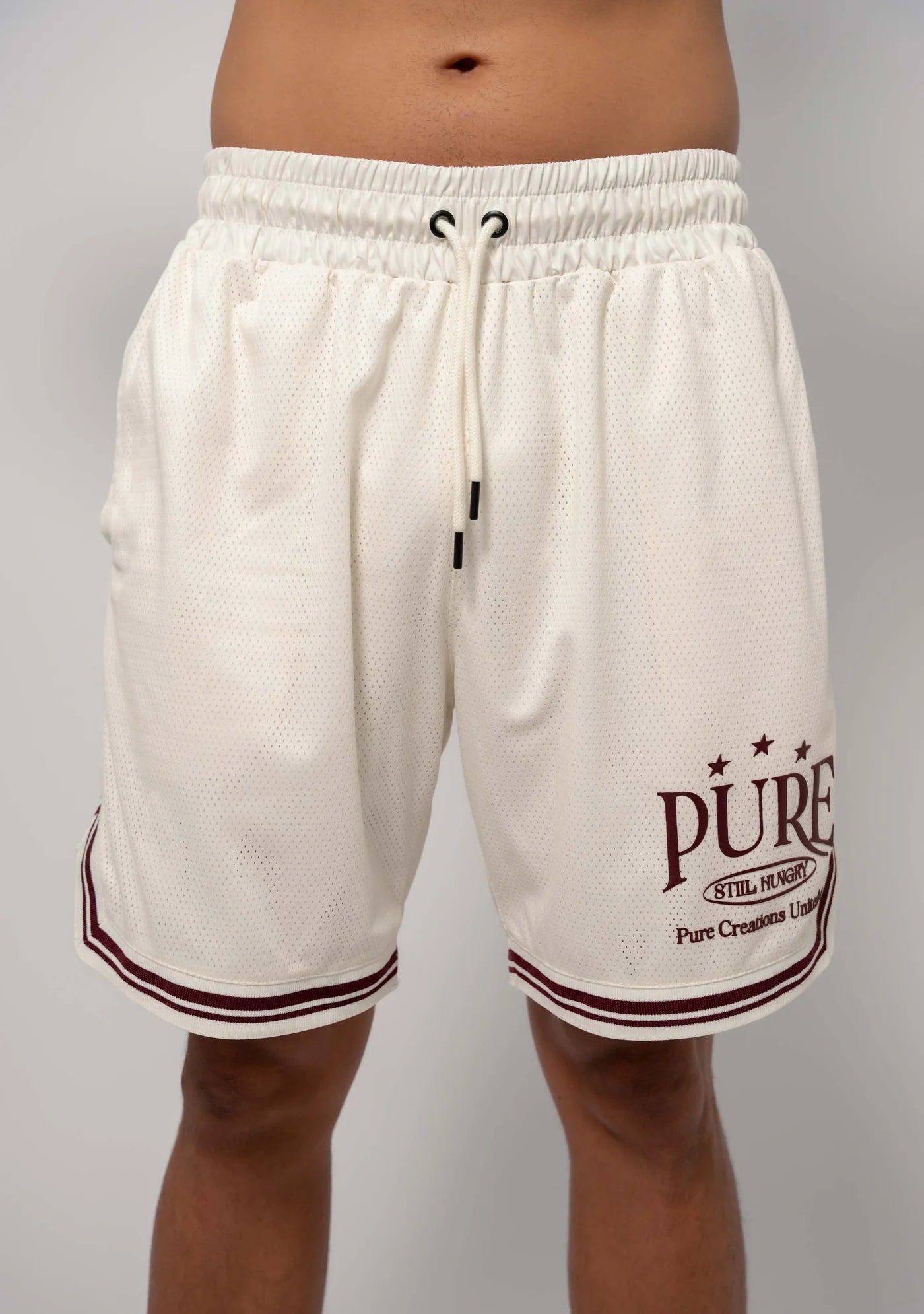 STILL HUNGRY BURGUNDY KNITTED SHORTS