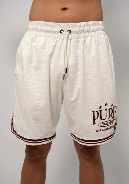 STILL HUNGRY BURGUNDY KNITTED SHORTS