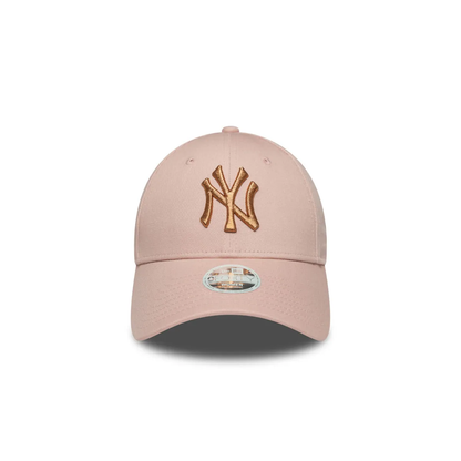 New York Yankees MLB Metallic 9FORTY Ajustable Rosada Women New Era