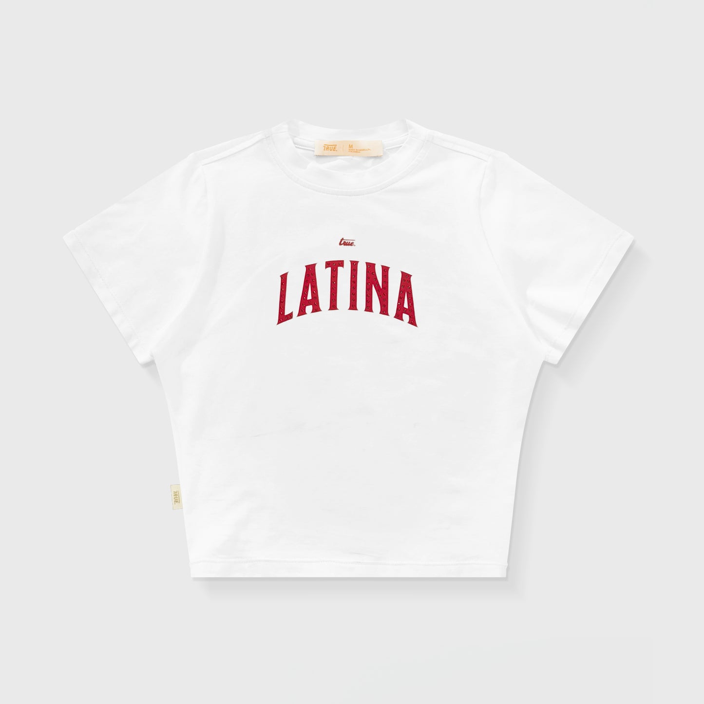 LATINA BABY TEE WHITE TRUE