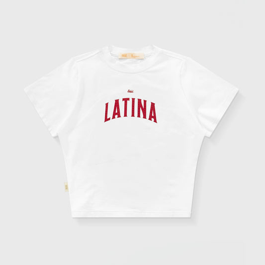 LATINA BABY TEE WHITE TRUE