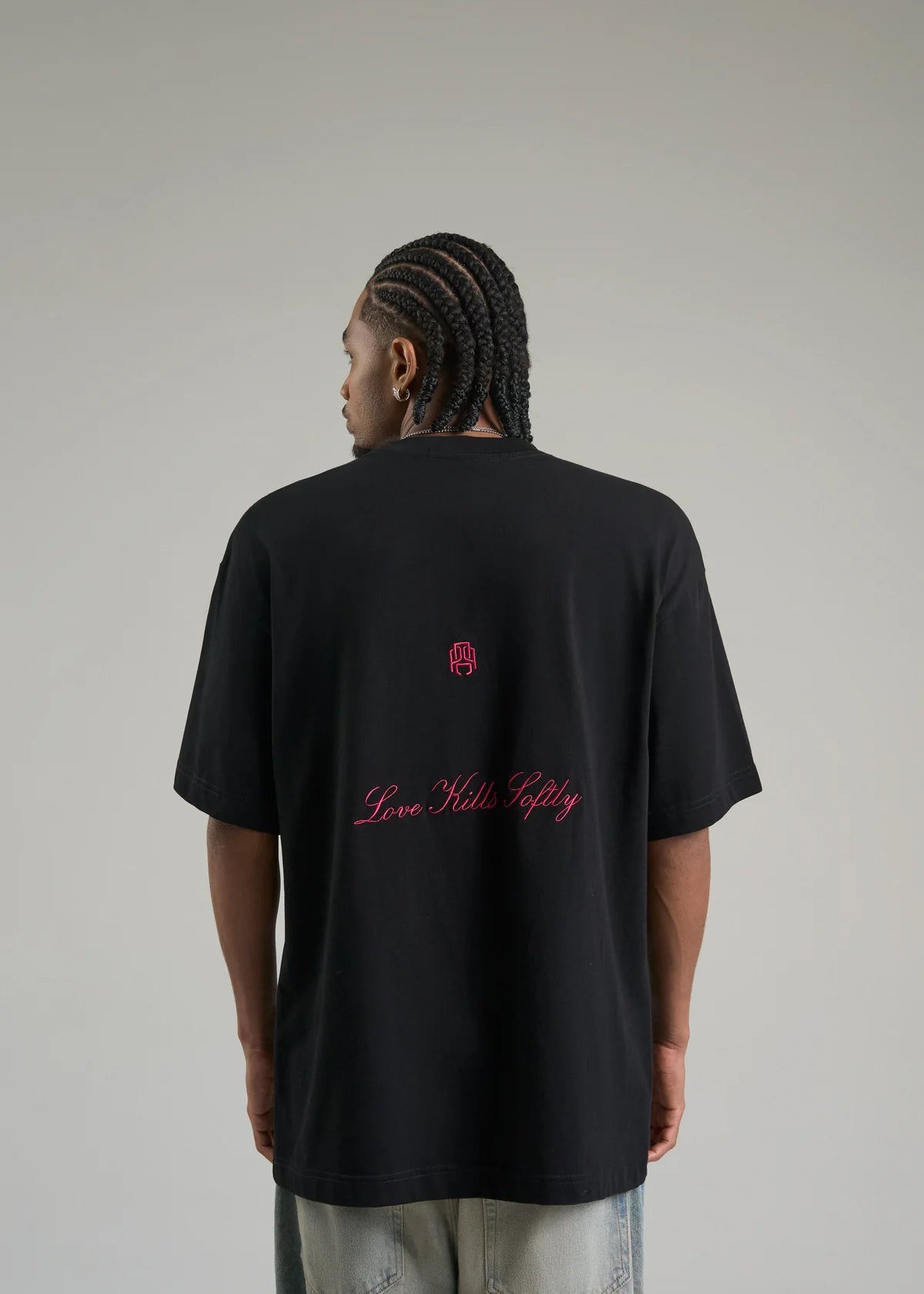 VELVET T-SHIRT OVERSIZED BLACK AP CROWN