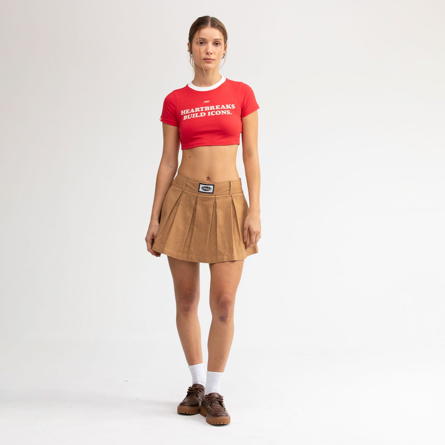 ICONS CROPPED SLIM TEE RED