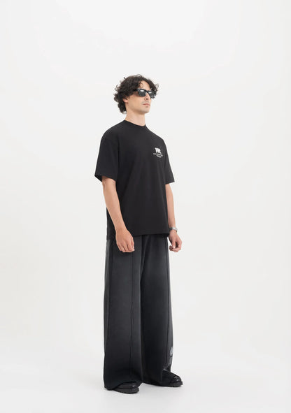 ACROSS THE LINES BLACK PURE WORLDWIDE T-SHIRT PURE
