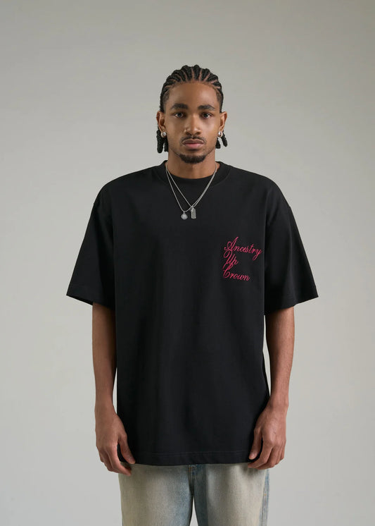 VELVET T-SHIRT OVERSIZED BLACK AP CROWN