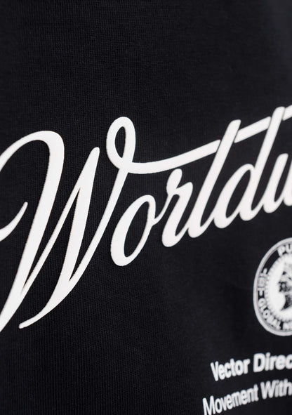 ACROSS THE LINES BLACK PURE WORLDWIDE T-SHIRT PURE