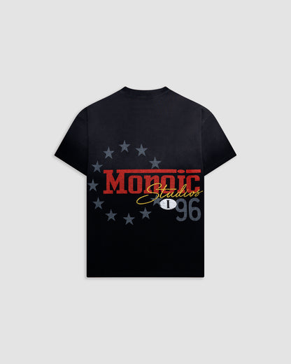 Camiseta Oversized Fit Monza Negro Desgastado MONOIC