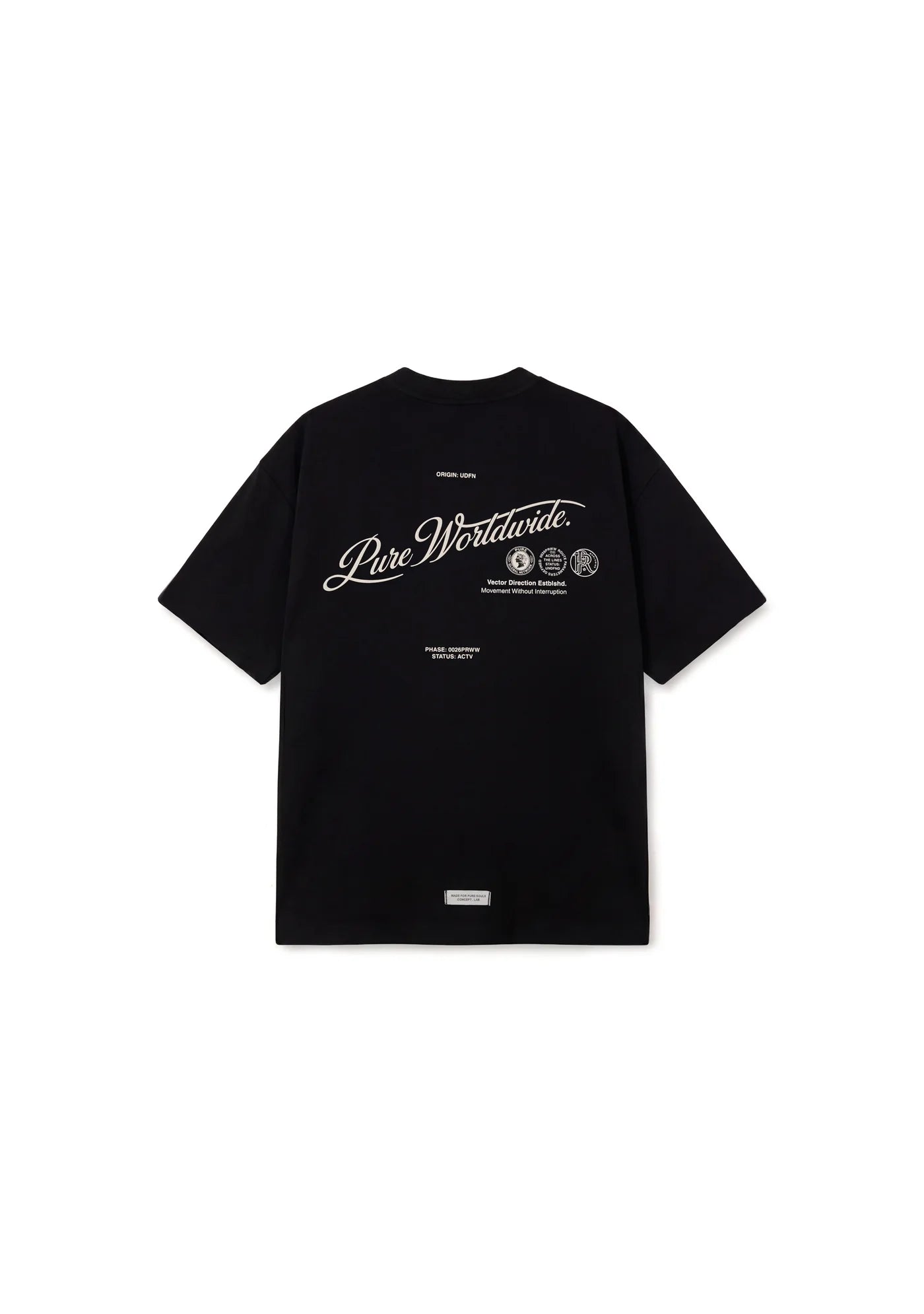 ACROSS THE LINES BLACK PURE WORLDWIDE T-SHIRT PURE