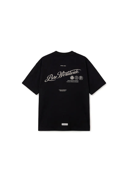 ACROSS THE LINES BLACK PURE WORLDWIDE T-SHIRT PURE