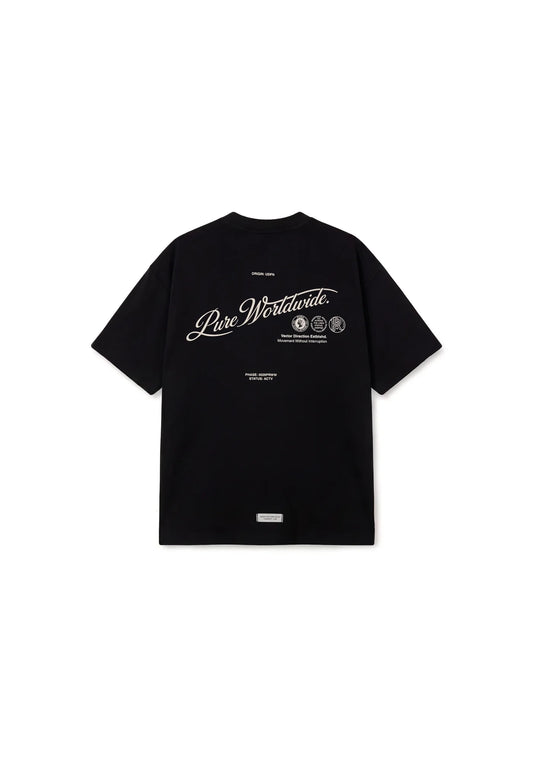 ACROSS THE LINES BLACK PURE WORLDWIDE T-SHIRT PURE