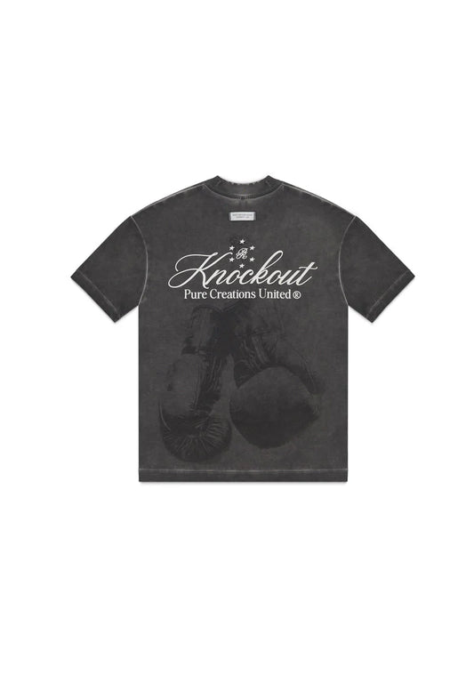 CAMISETA OVERSIZE NEGRO LAVADO KNOCKOUT GLOVES