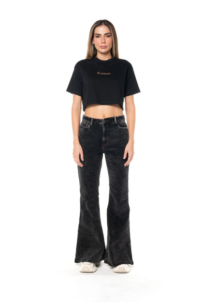RISTORO CROP TOP OVERSIZED NEGRO CLEMONT