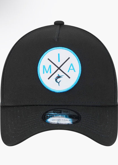 NEW ERA BLACK MIAMI MARLINS 9 FORTY A-FRAME
