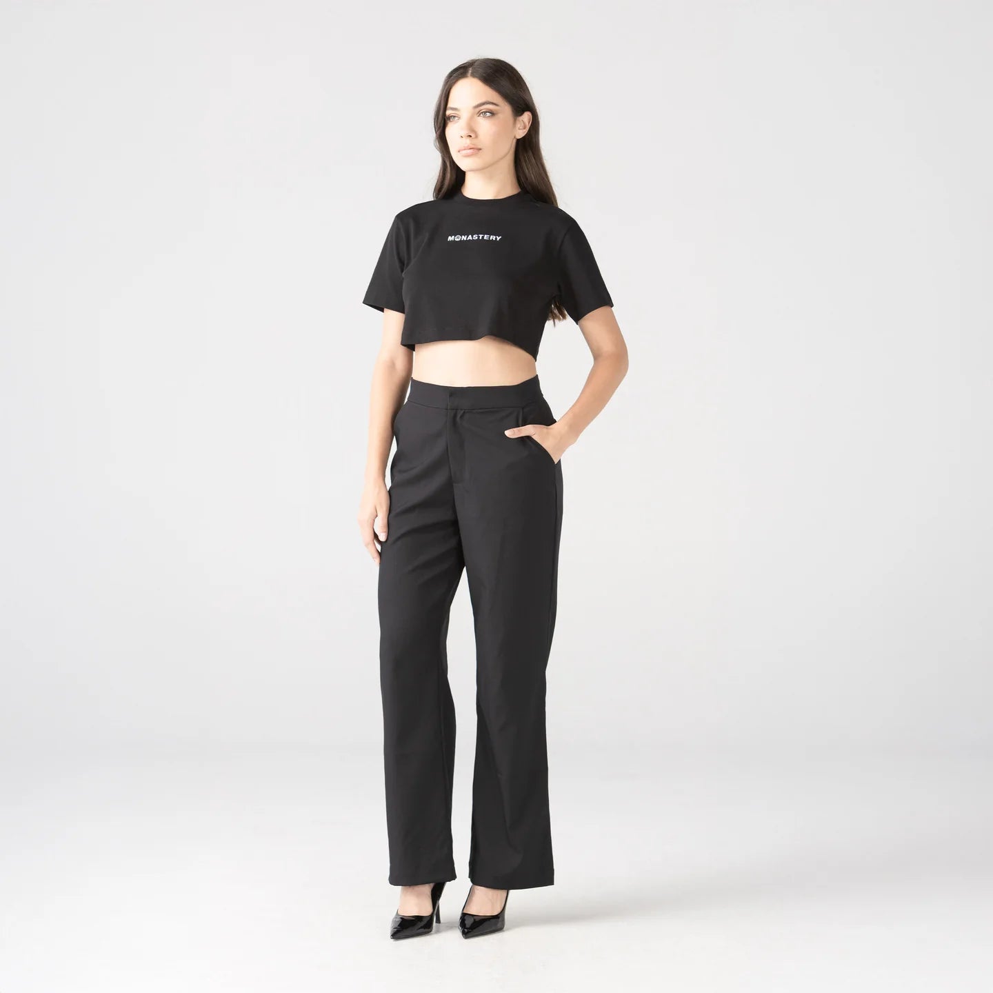KUBLAI CROP TOP BLACK MONASTERY