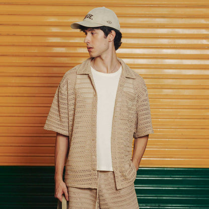 TEXTURED BOXY SHIRT TRUE