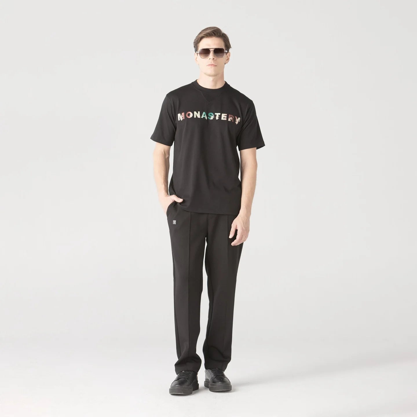 POUZIA T-SHIRT MEN BLACK MONASTERY