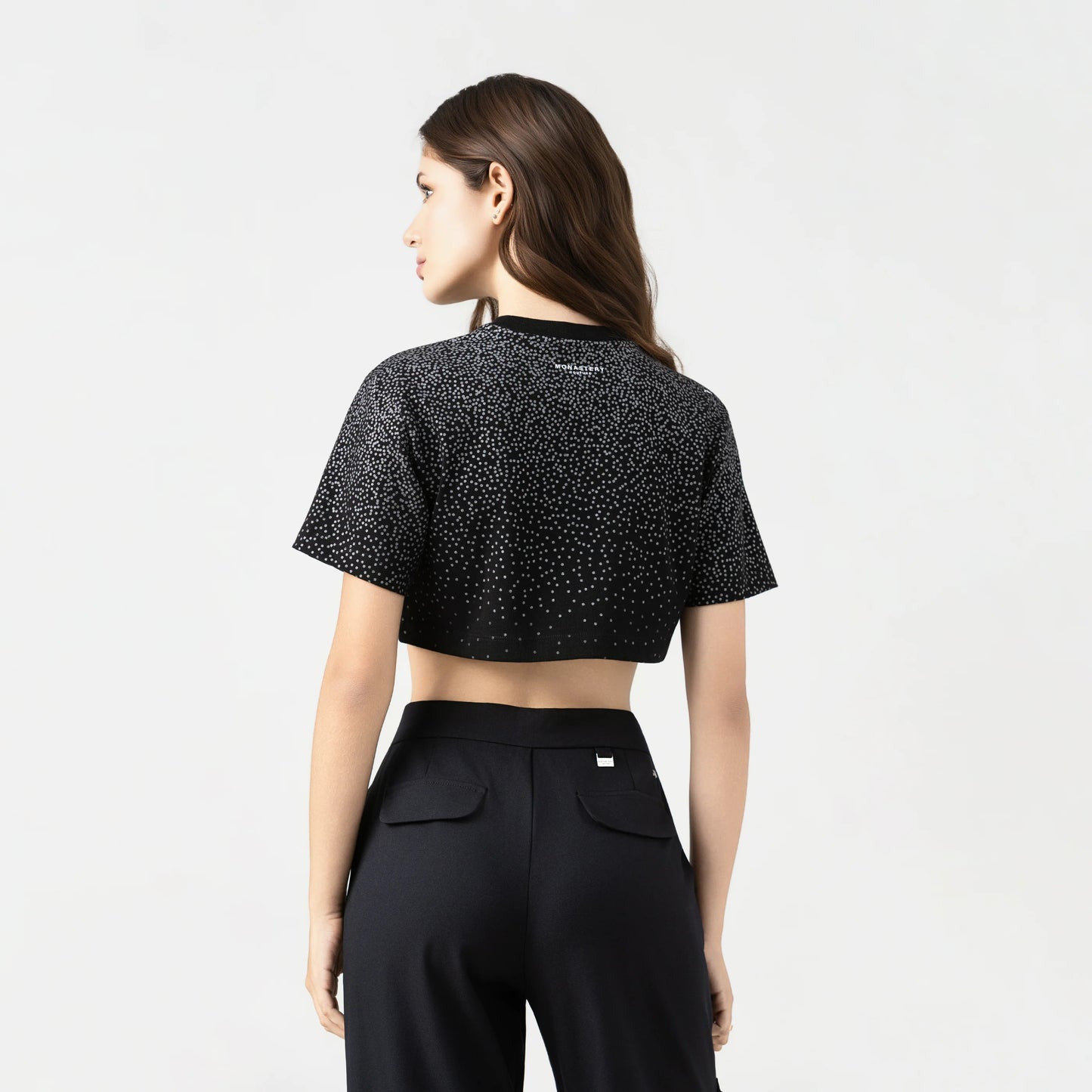 TESSIE CROP TOP BLACK MONASTERY