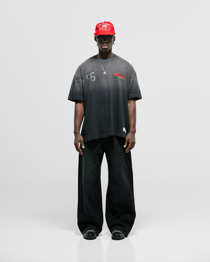 Camiseta Oversized Fit Monza Negro Desgastado MONOIC