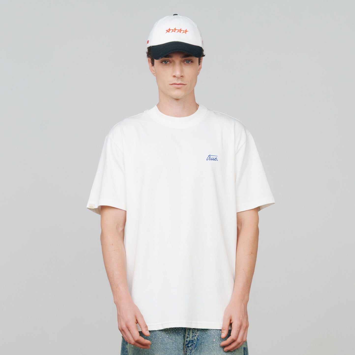 Cursive Logo T-Shirt Cream True