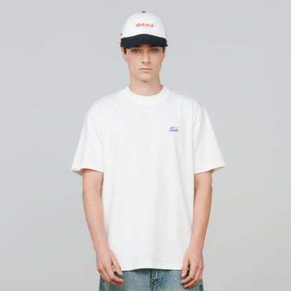 Cursive Logo T-Shirt Cream True