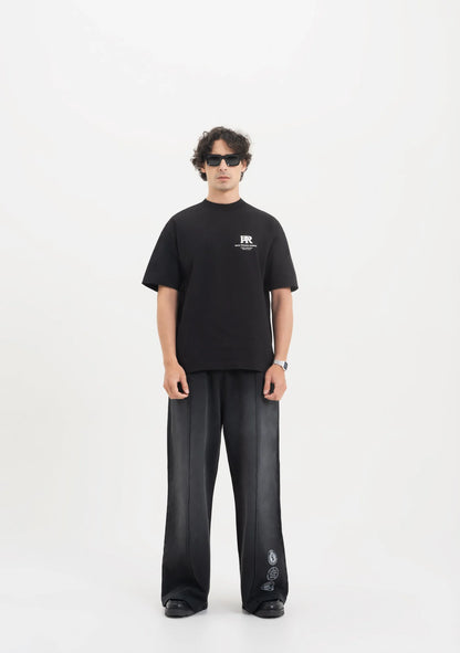 ACROSS THE LINES BLACK PURE WORLDWIDE T-SHIRT PURE
