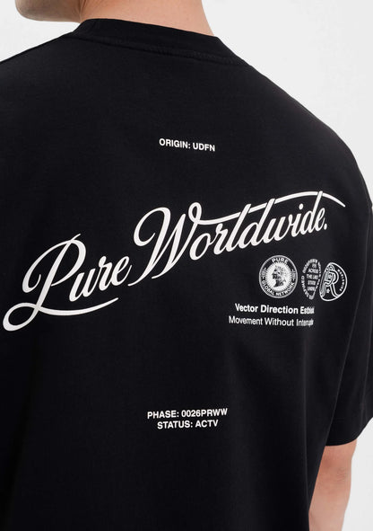 ACROSS THE LINES BLACK PURE WORLDWIDE T-SHIRT PURE