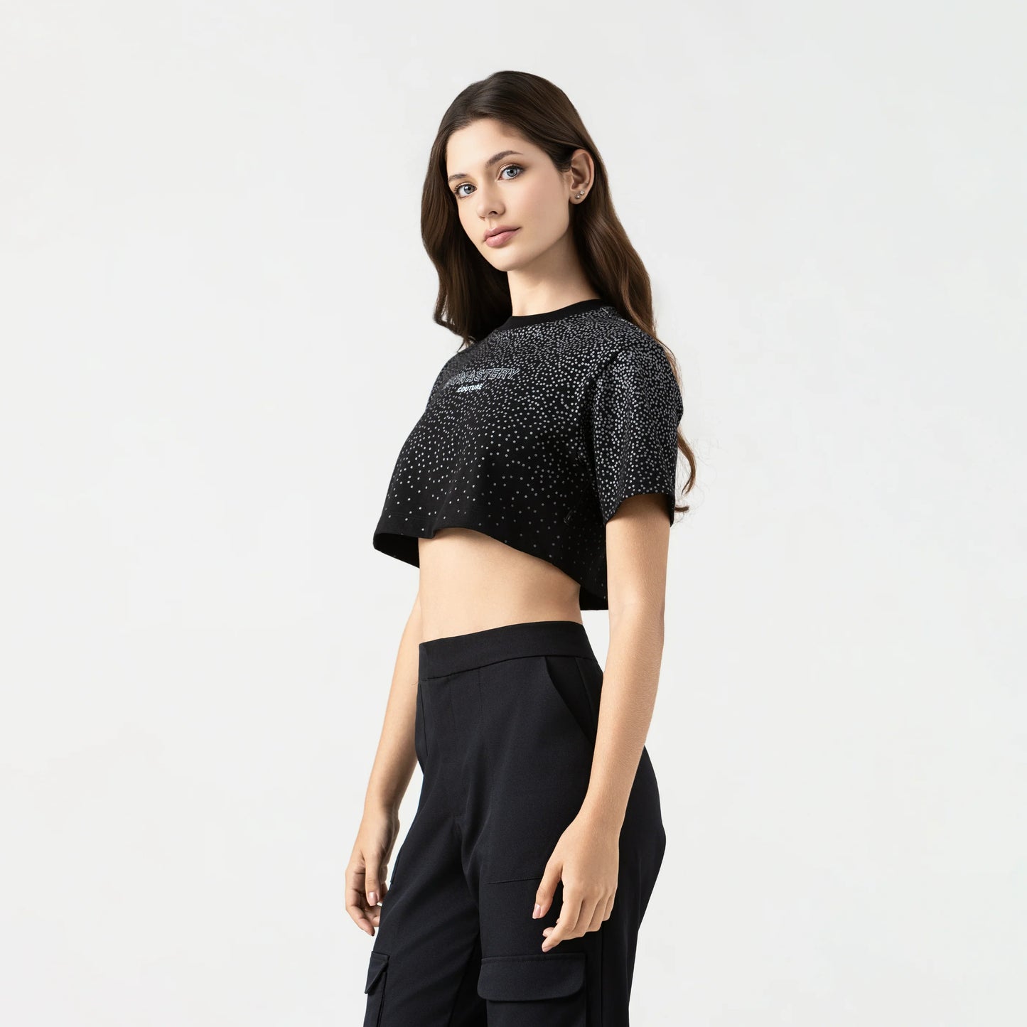 TESSIE CROP TOP BLACK MONASTERY